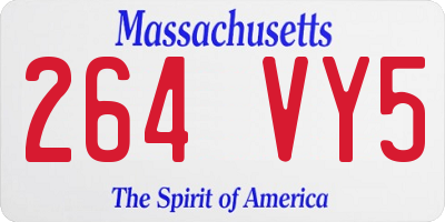 MA license plate 264VY5