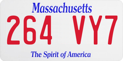 MA license plate 264VY7