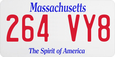 MA license plate 264VY8