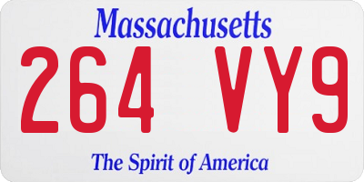 MA license plate 264VY9