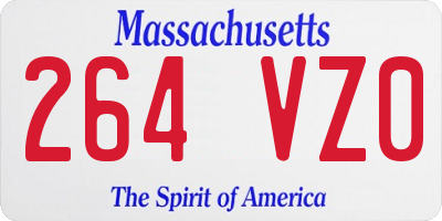 MA license plate 264VZ0
