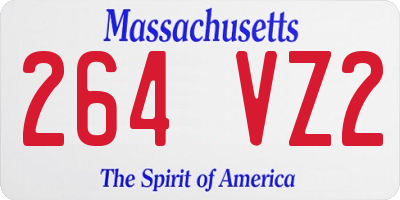 MA license plate 264VZ2