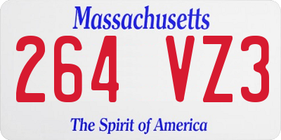 MA license plate 264VZ3