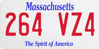 MA license plate 264VZ4