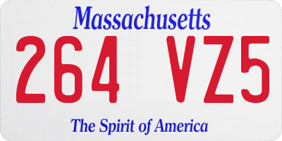 MA license plate 264VZ5