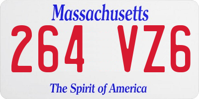 MA license plate 264VZ6