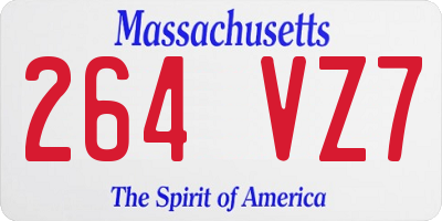 MA license plate 264VZ7