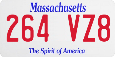 MA license plate 264VZ8
