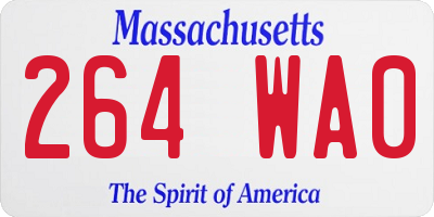 MA license plate 264WA0