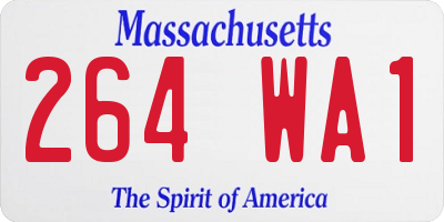 MA license plate 264WA1