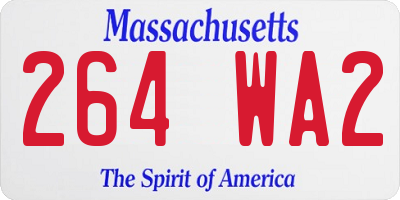 MA license plate 264WA2
