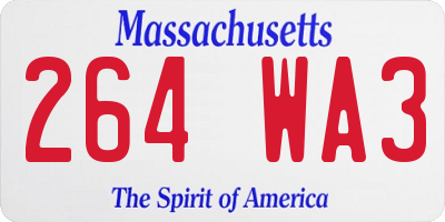 MA license plate 264WA3