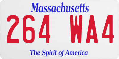 MA license plate 264WA4