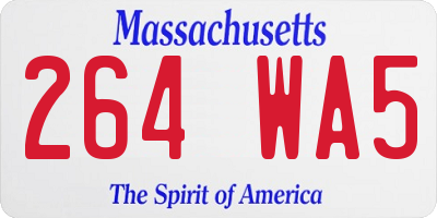 MA license plate 264WA5