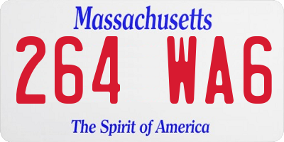 MA license plate 264WA6