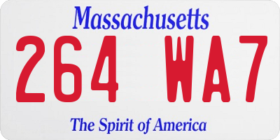 MA license plate 264WA7