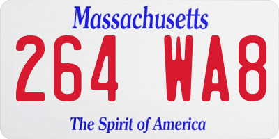 MA license plate 264WA8