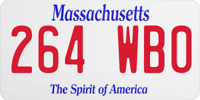 MA license plate 264WB0