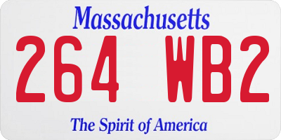 MA license plate 264WB2