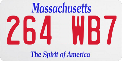MA license plate 264WB7