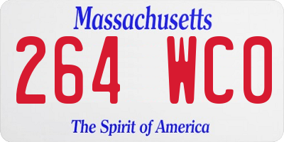 MA license plate 264WC0