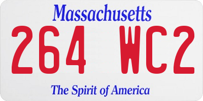 MA license plate 264WC2