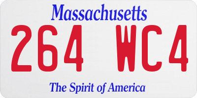 MA license plate 264WC4