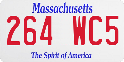 MA license plate 264WC5