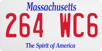 MA license plate 264WC6