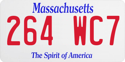 MA license plate 264WC7