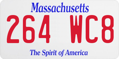MA license plate 264WC8