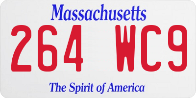 MA license plate 264WC9