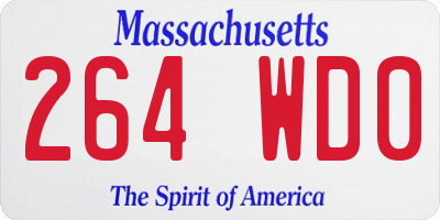 MA license plate 264WD0