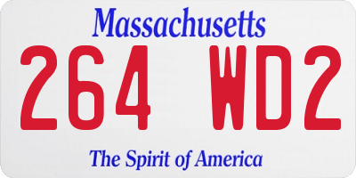MA license plate 264WD2