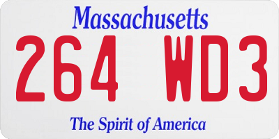 MA license plate 264WD3