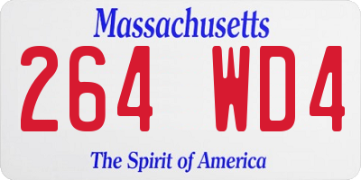 MA license plate 264WD4
