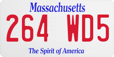 MA license plate 264WD5