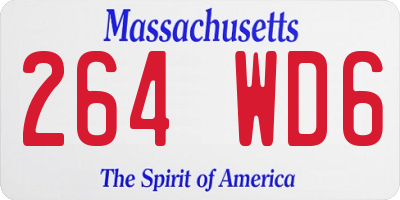 MA license plate 264WD6