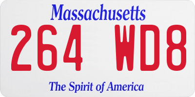 MA license plate 264WD8