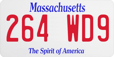 MA license plate 264WD9