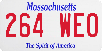 MA license plate 264WE0