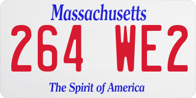 MA license plate 264WE2