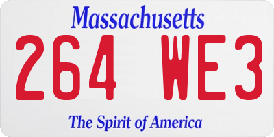 MA license plate 264WE3