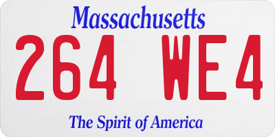MA license plate 264WE4