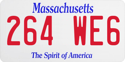 MA license plate 264WE6