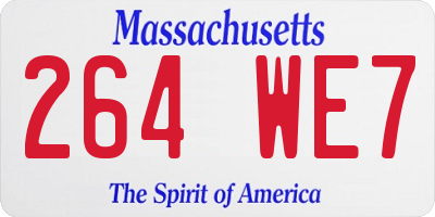 MA license plate 264WE7