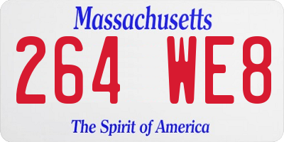 MA license plate 264WE8