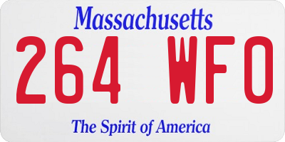 MA license plate 264WF0