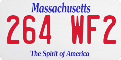 MA license plate 264WF2
