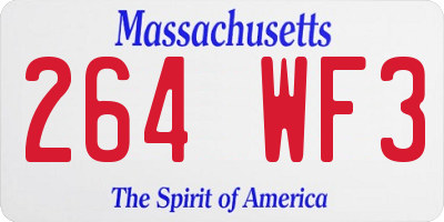 MA license plate 264WF3